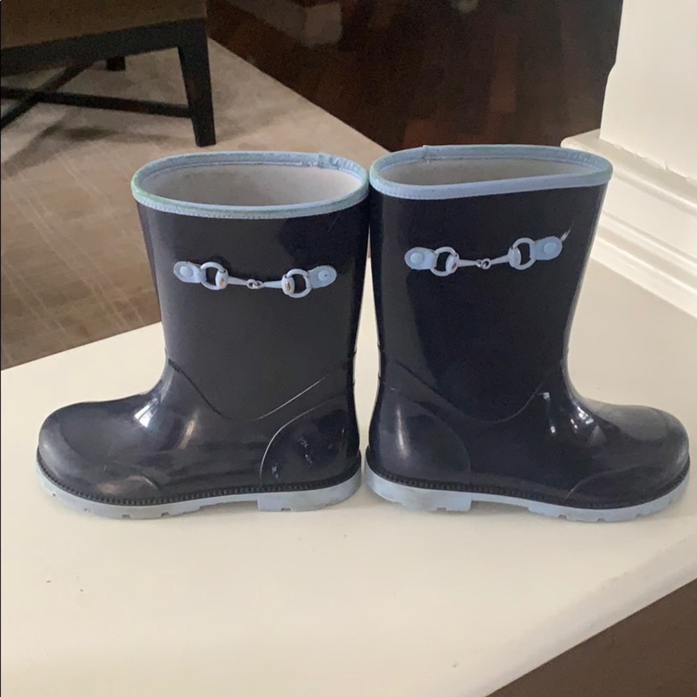 Gucci rain boots blue w/ light blue trim. Size 29